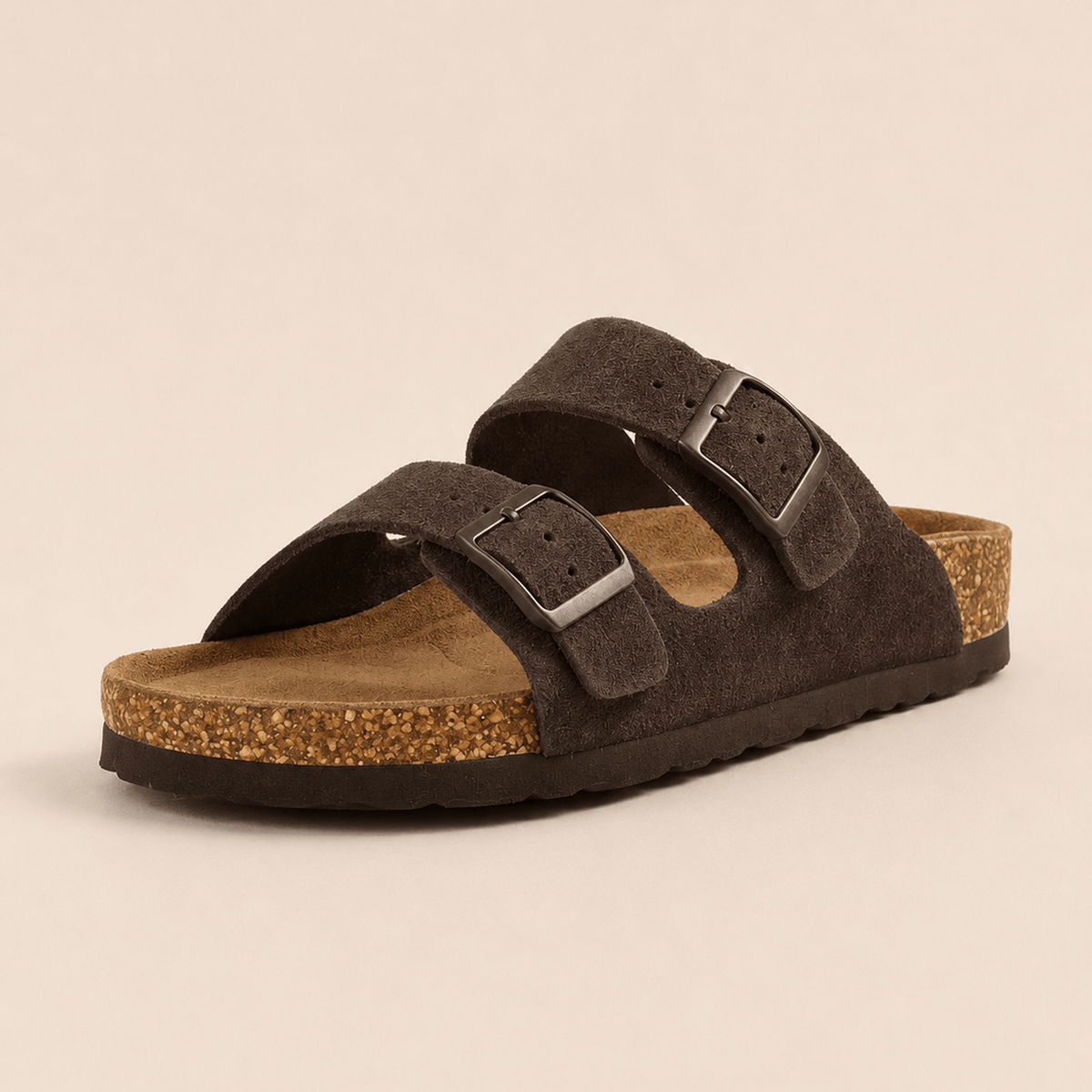 Sandalias de ante auténtico de primera calidad de Qomfort